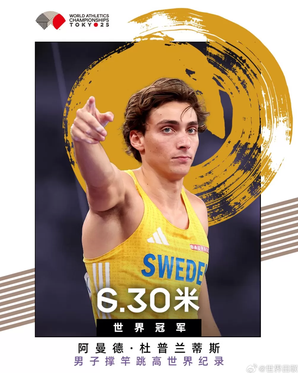 6米30！杜普兰蒂斯第14次打破男子撑竿跳世界纪录-第2张图片-