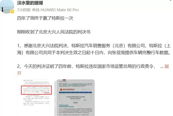 独家对话特斯拉“车顶维权”女车主：终于赢了特斯拉一次！“打官司已经花了不止两个40万元，只想要一个结果”-第4张图片-