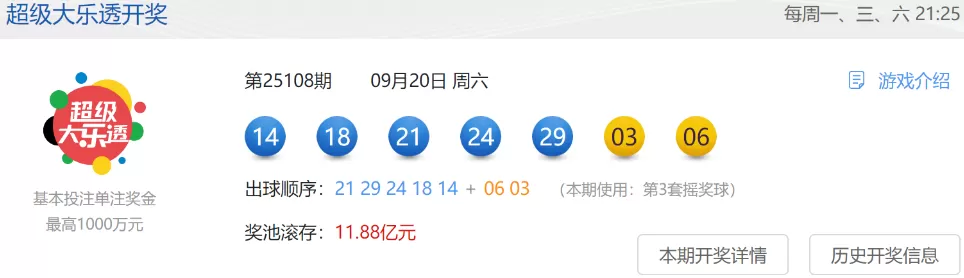 嘉定购彩者凭复式票中得大乐透第25108期基础一等奖-第1张图片-