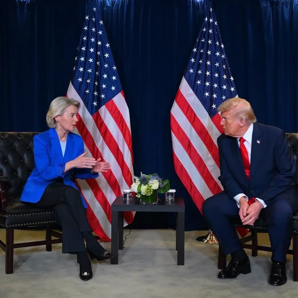 特朗普与冯德莱恩举行会晤，讨论俄乌冲突及中东问题-第1张图片-