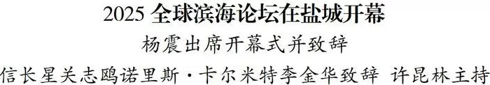 2025全球滨海论坛在盐城开幕-第1张图片- 2025全球滨海论坛在盐城开幕-第1张图片-
