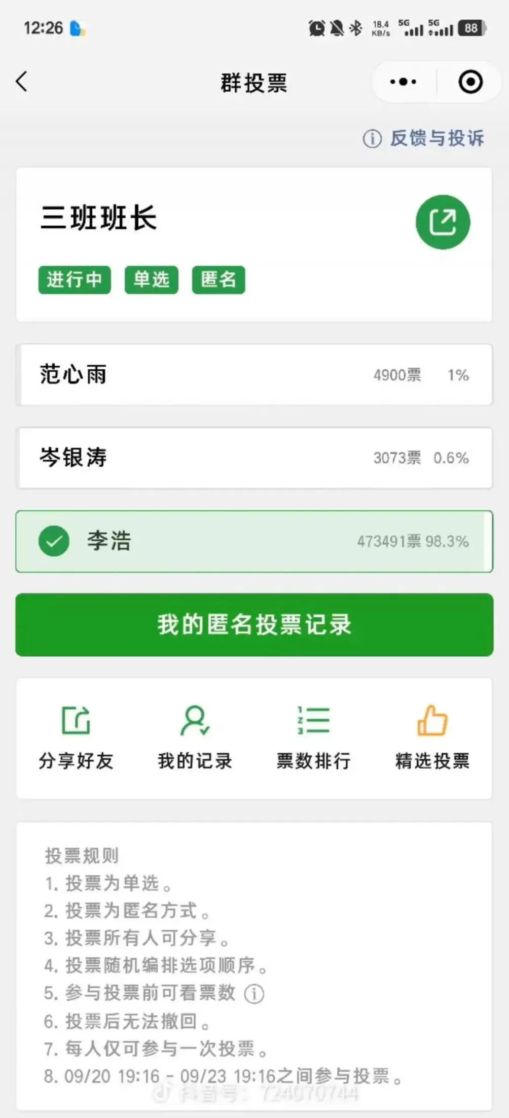 拿下129万投票的李同学，甘心只当个班长吗？-第5张图片-