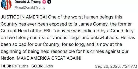 意难平！特朗普连发四帖攻击FBI前局长科米-第1张图片-