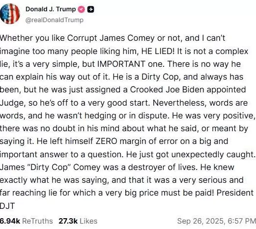 意难平！特朗普连发四帖攻击FBI前局长科米-第2张图片-