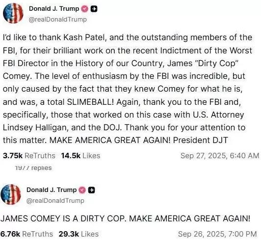 意难平！特朗普连发四帖攻击FBI前局长科米-第3张图片-