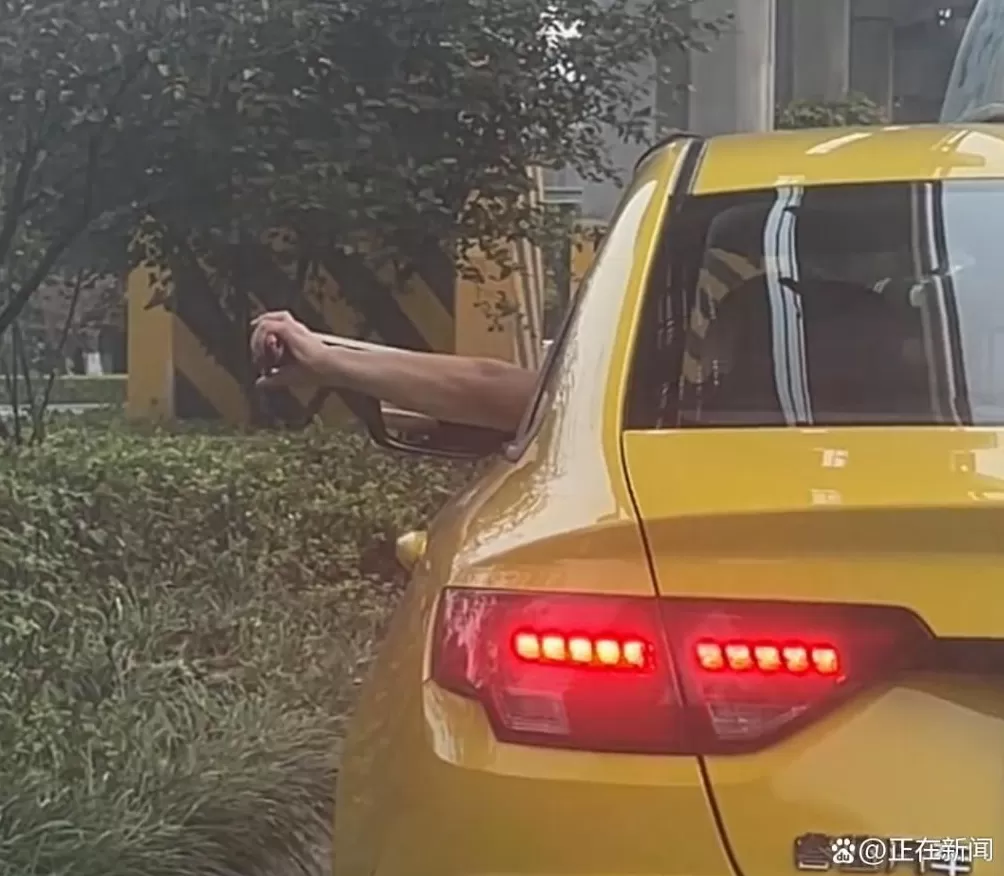 重庆一出租车司机等红绿灯时玩弹弓，司机辩解“没装弹”，已被停运处罚-第1张图片-