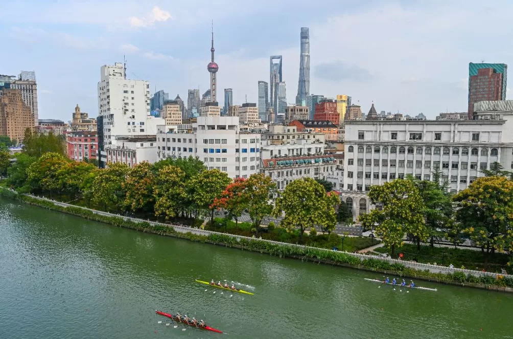 魔都眼·国庆｜上海赛艇公开赛开桨，苏州河上掀青春“艇”浪-第3张图片-