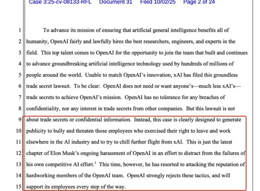 马斯克旗下xAI被盗走整个代码库，指控OpenAI窃取商业机密，OpenAI：这就是骚扰-第3张图片-