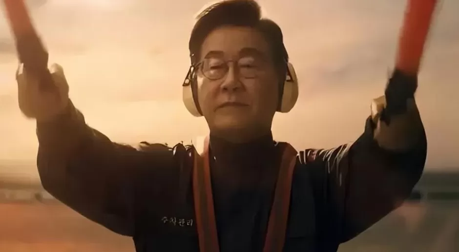 李在明参拍大片，化身飞机引导员，为了啥？-第3张图片-