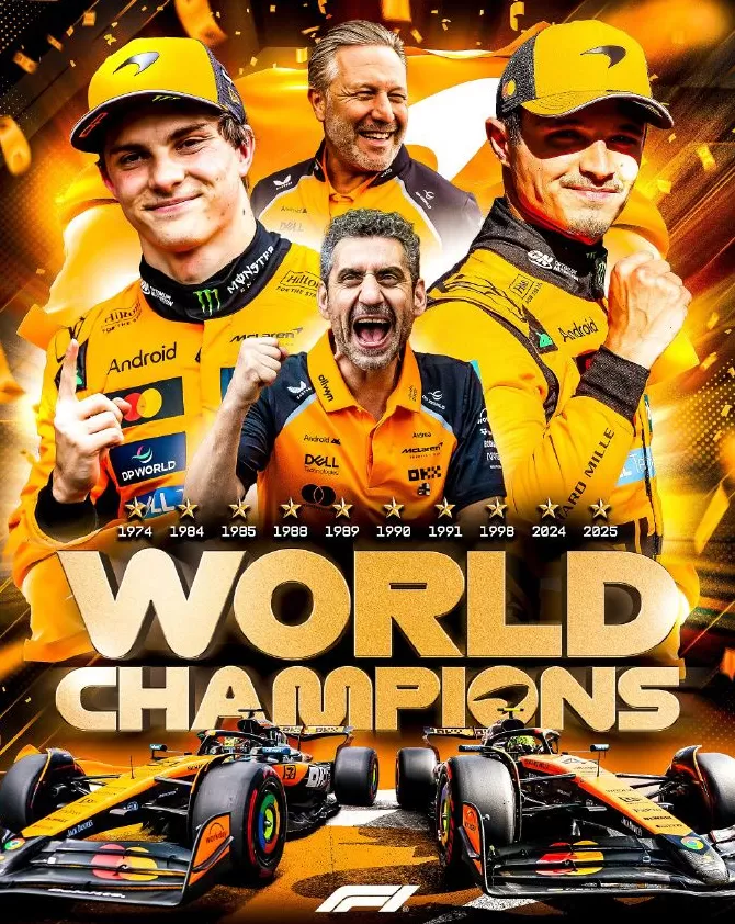 迈凯伦F1车队成功卫冕，提前锁定队史第10座车队总冠军-第1张图片-