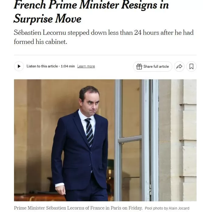 新内阁刚诞生总理便“闪辞”法国政坛矛盾究竟何在？-第1张图片-