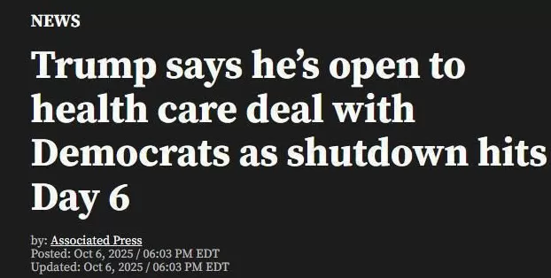 美政府“停摆”马上第七天特朗普“松口”后又改口-第2张图片-