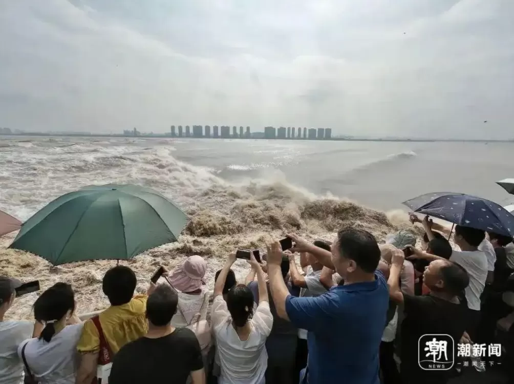 城事｜八月十八钱塘江潮如练，数万游客共赏“天下第一潮”-第6张图片-