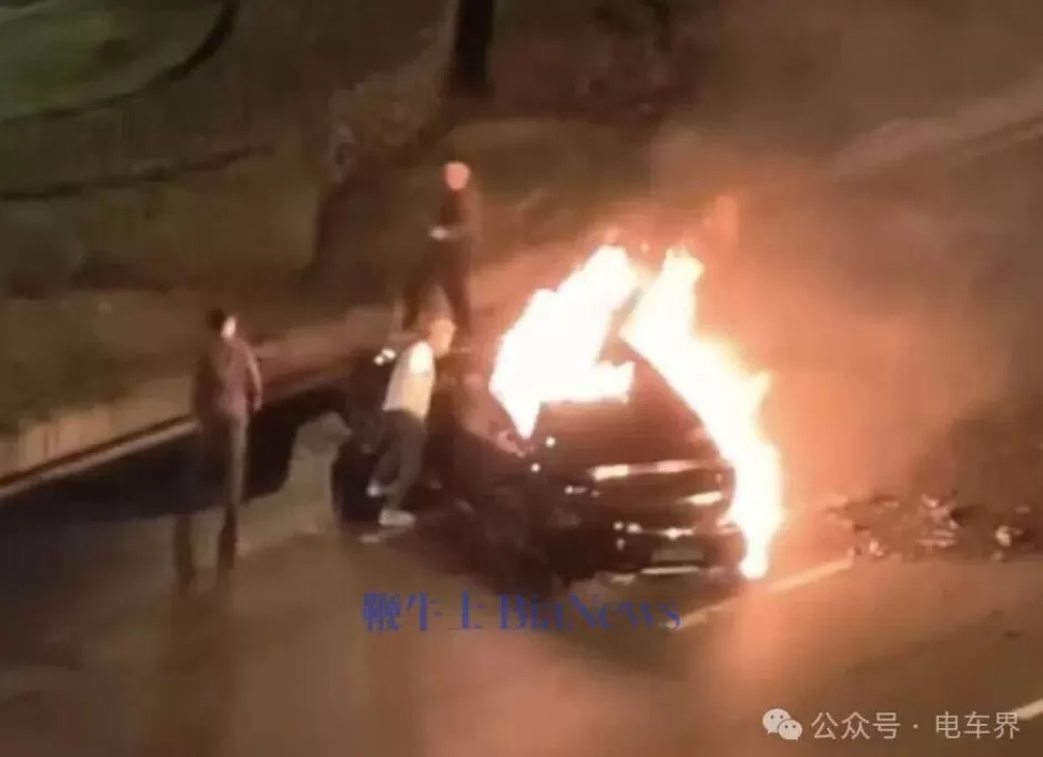 成都一小米SU7疑撞绿化带后自燃，多人尝试救援未果-第2张图片-