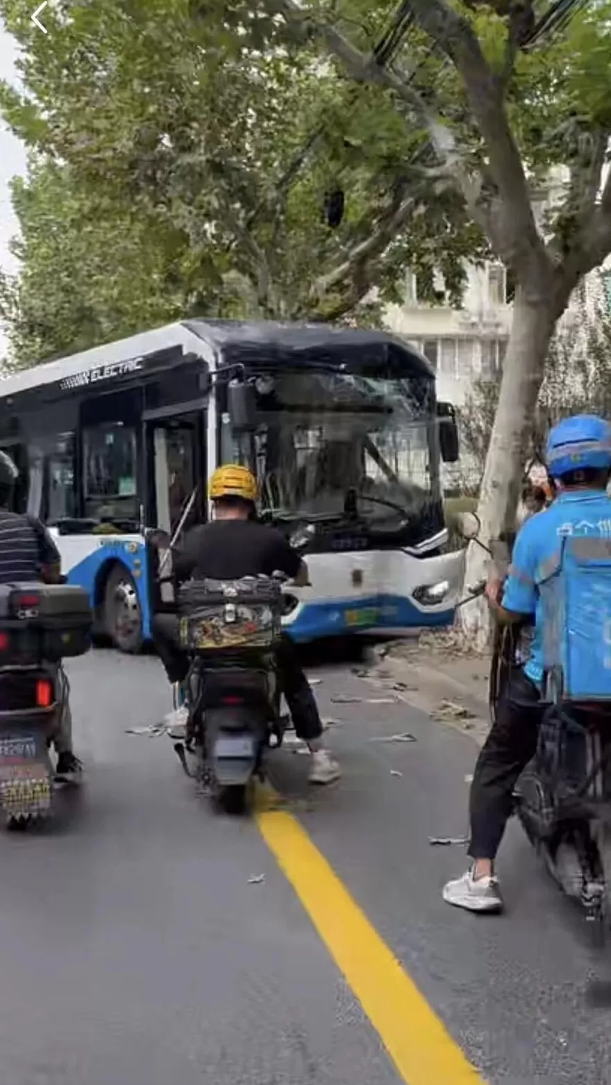 男子多次急刹，致公交车撞树！上海警方通报-第3张图片-