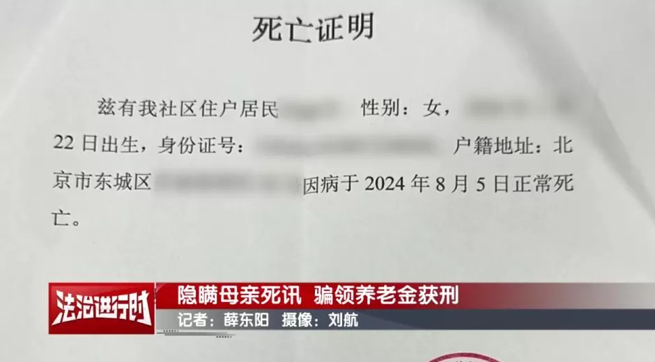 男子隐瞒母亲死讯两年多，伪造证明骗领养老金超16万用于个人消费，涉嫌诈骗罪被判3年-第2张图片-
