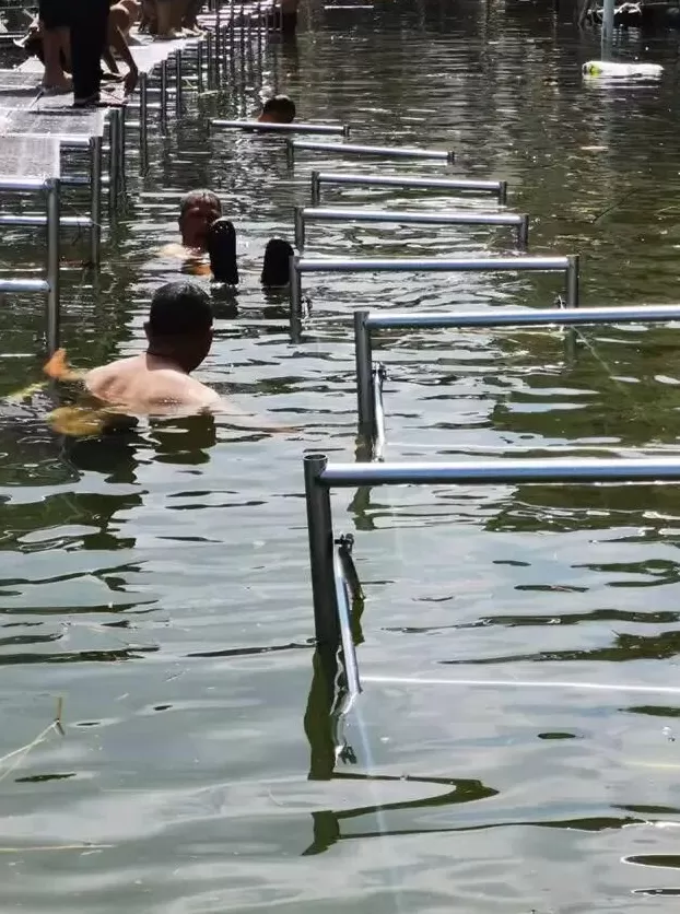 他们在洪水中，搭起去买菜的桥-第5张图片-