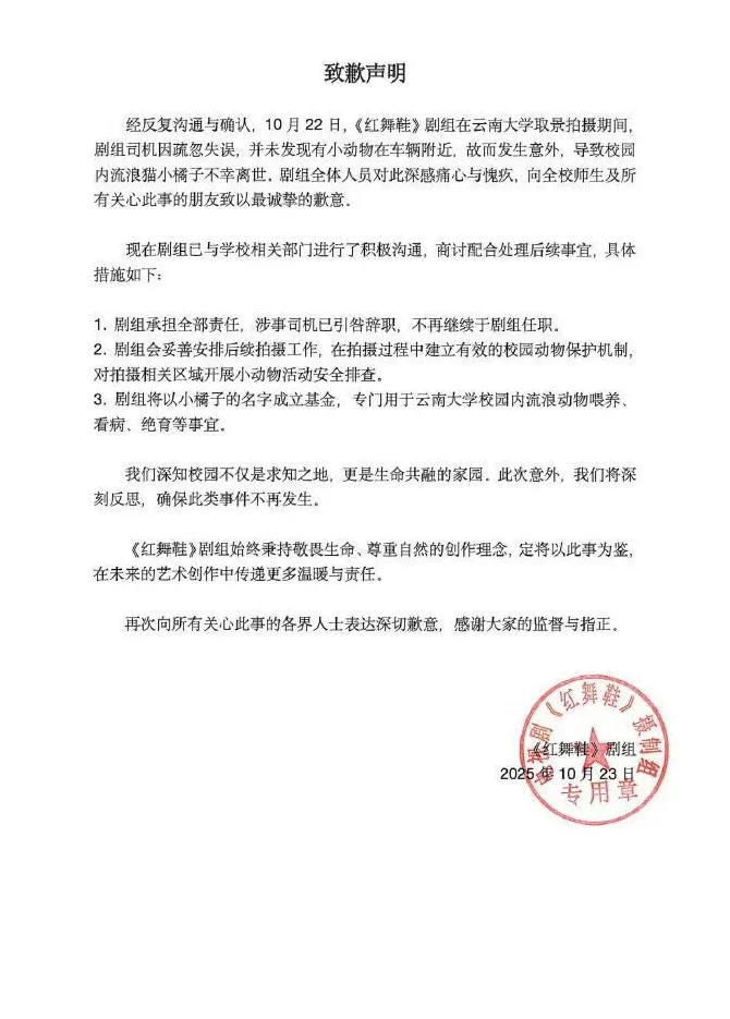 致歉声明突然消失！《红舞鞋》剧组再引争议-第3张图片-