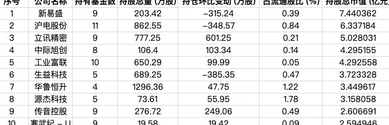 9家外资公募最新持仓曝光，AI科技成布局热点-第3张图片-