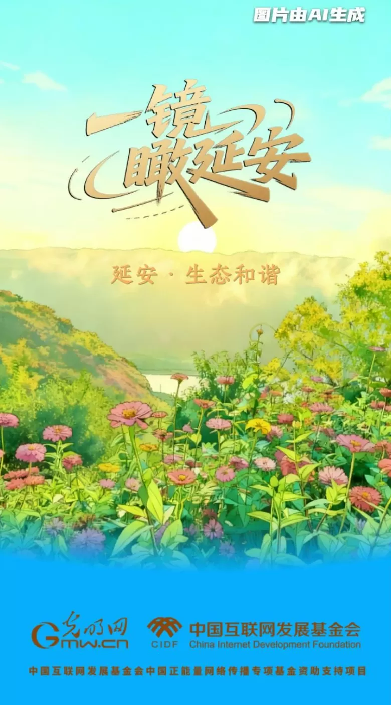 【一镜瞰延安·AI海报】昔日荒山秃岭，今朝“绿色江南”-第3张图片-