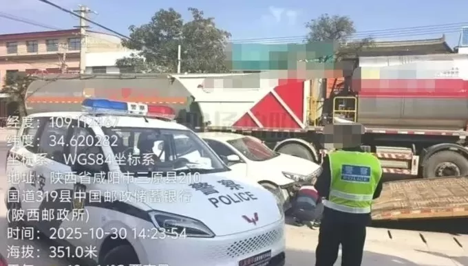 陕西三原县交警驾驶无牌警车上路执法，当地公安局回应-第1张图片-
