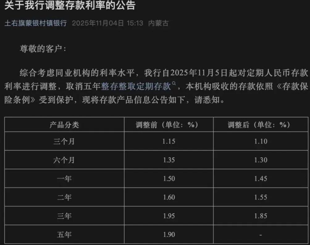 首次，有银行取消五年期定期存款产品，还下调了其他期限的利率，什么情况？-第1张图片-
